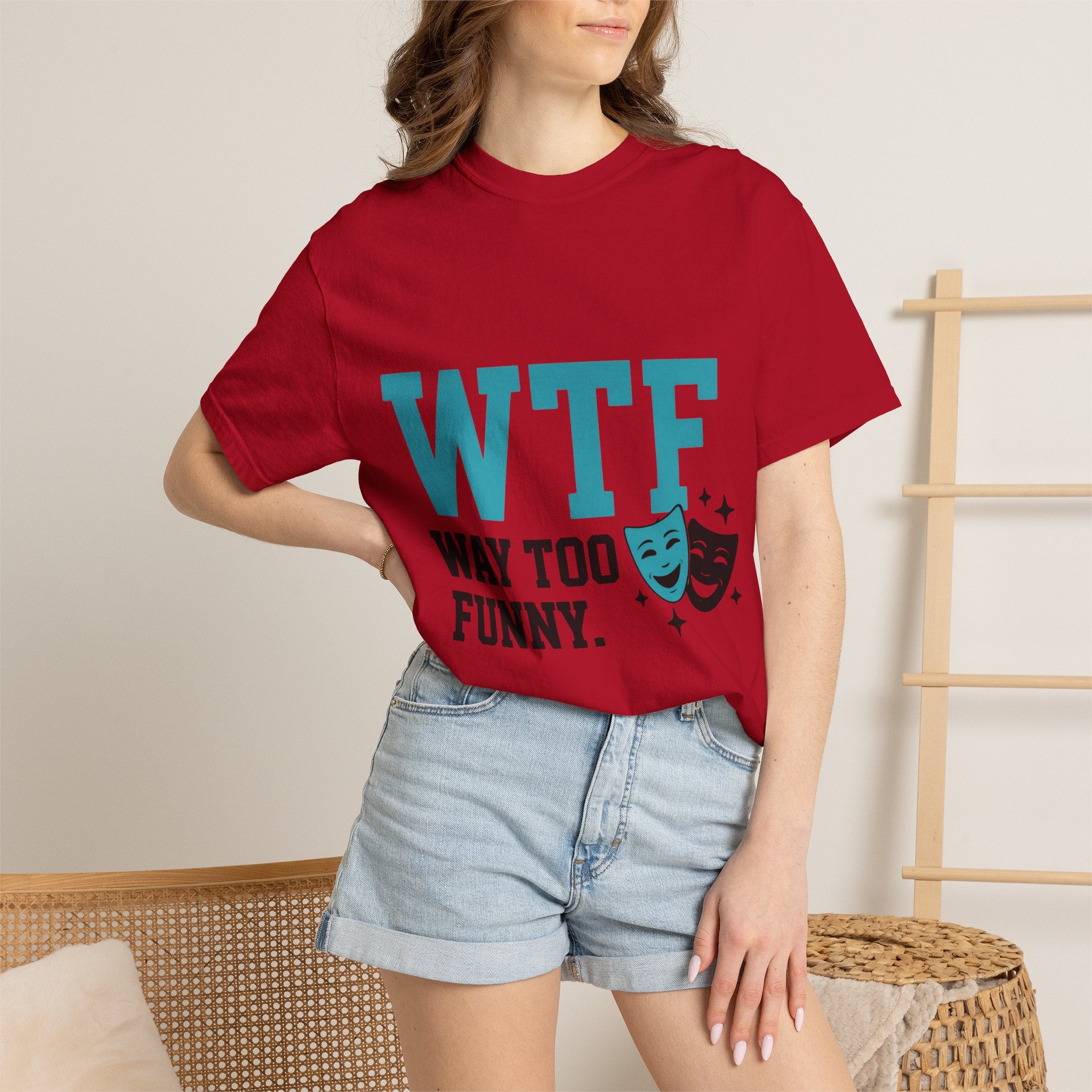"WTF Way Too Funny - Black" Unisex Garment-Dyed T-shirt