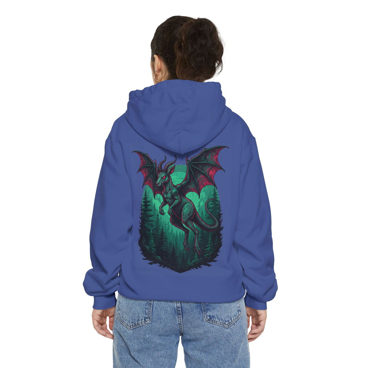 Color: Flo Blue | The Jersey Devil (New Jersey, USA) Garment-Dyed Hoodie