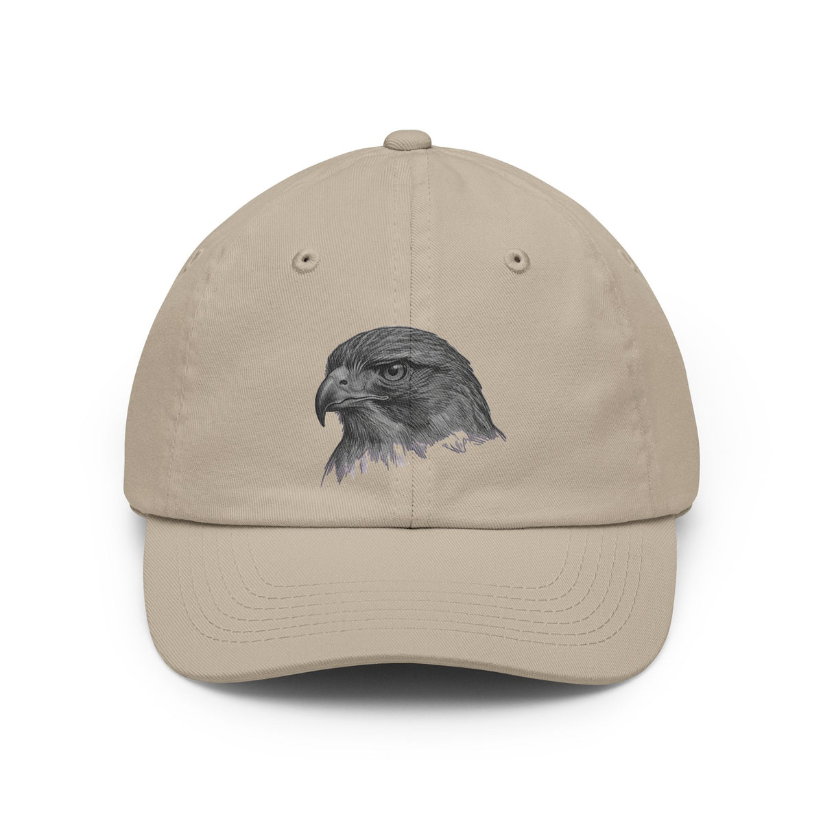 Color: Stone | Pencil Sketch Art Red-Tailed Hawk Dad Hat