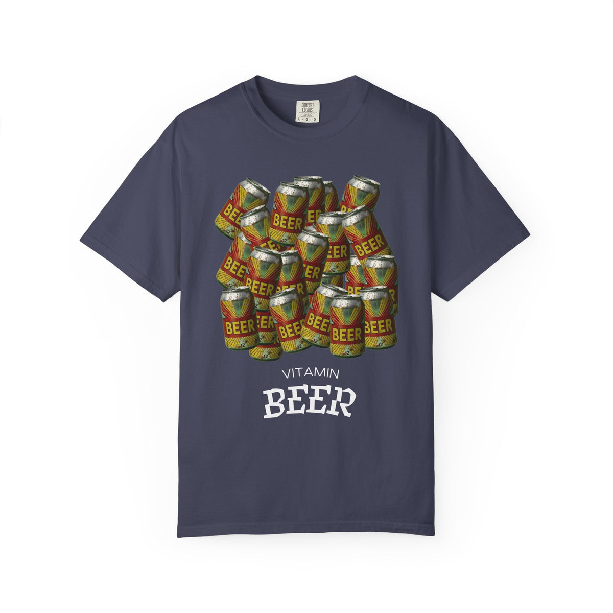 Color: Denim | Vitamin Beer 5 Unisex Garment-Dyed T-shirt