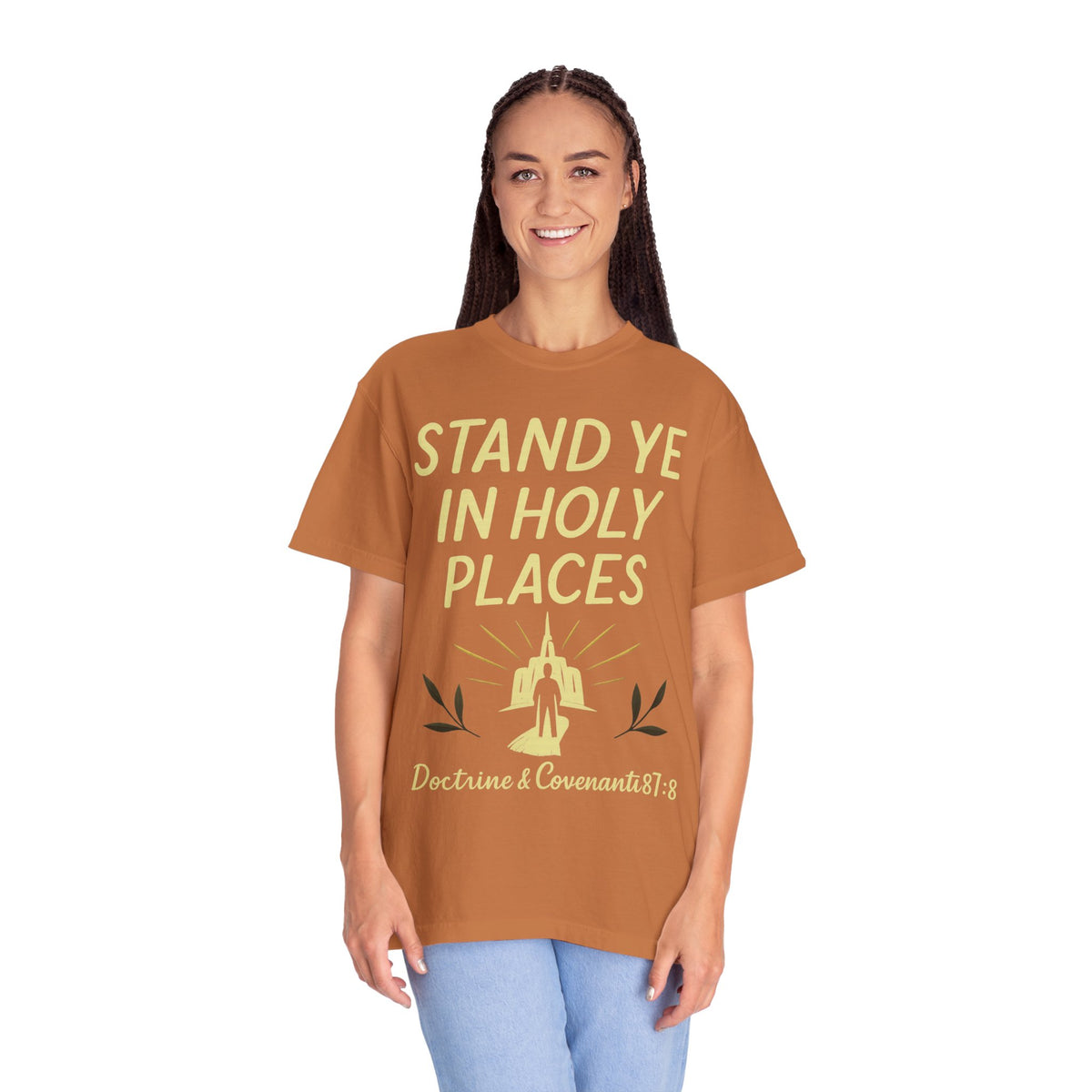 Color: Yam | Stand in Holy Places Unisex Garment-Dyed T-shirt