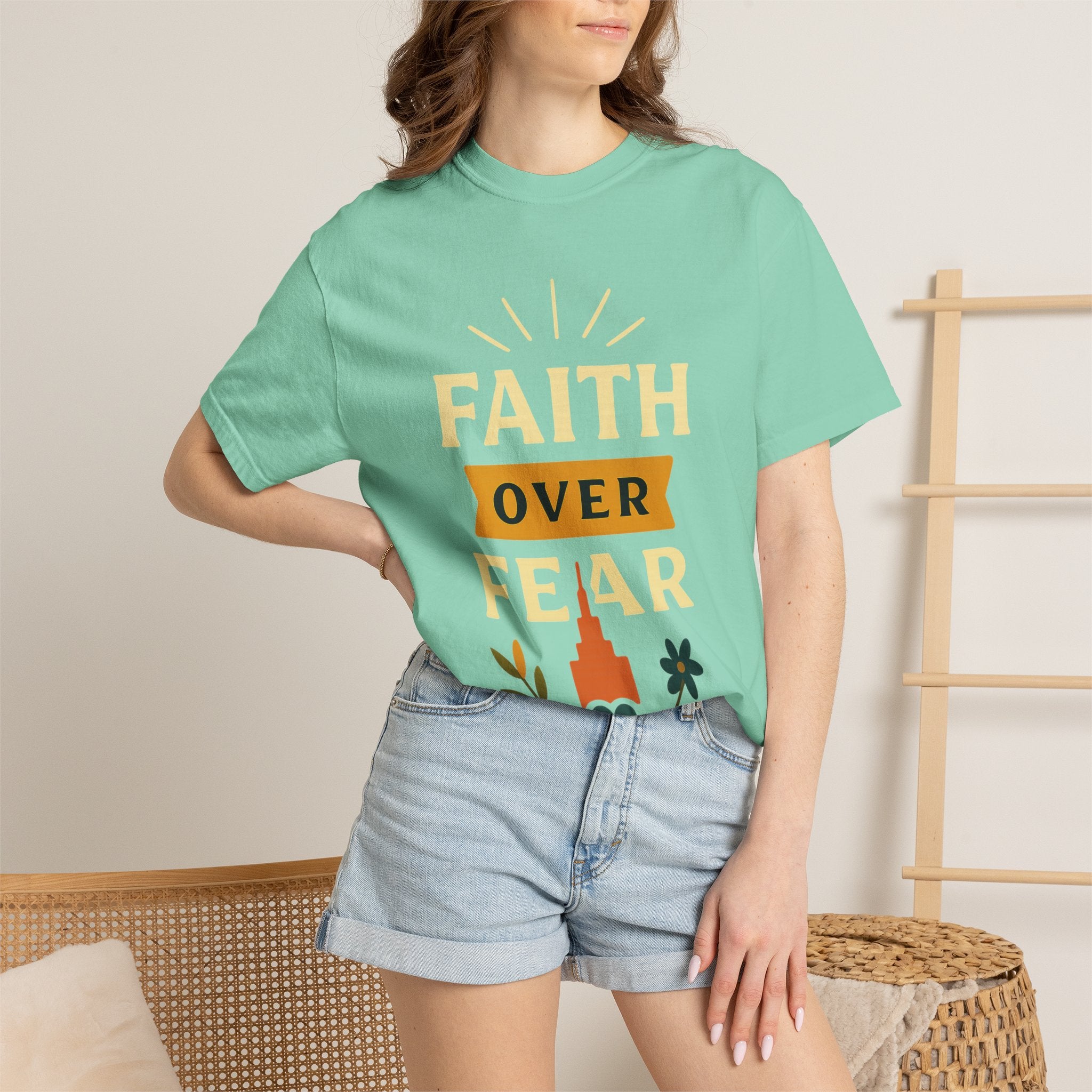"Faith Over Fear-4" Unisex Garment-Dyed T-shirt