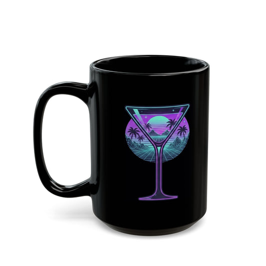 "Up All Night" Black Ceramic Mug — Graphic
