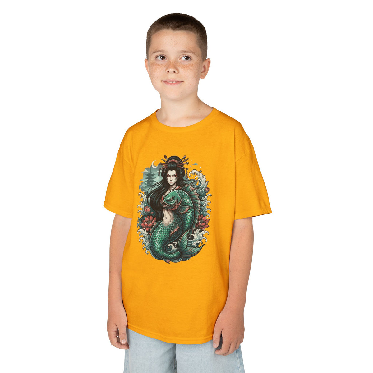 Color: Gold | Ningyo (Japanese Folklore) Kids Tee