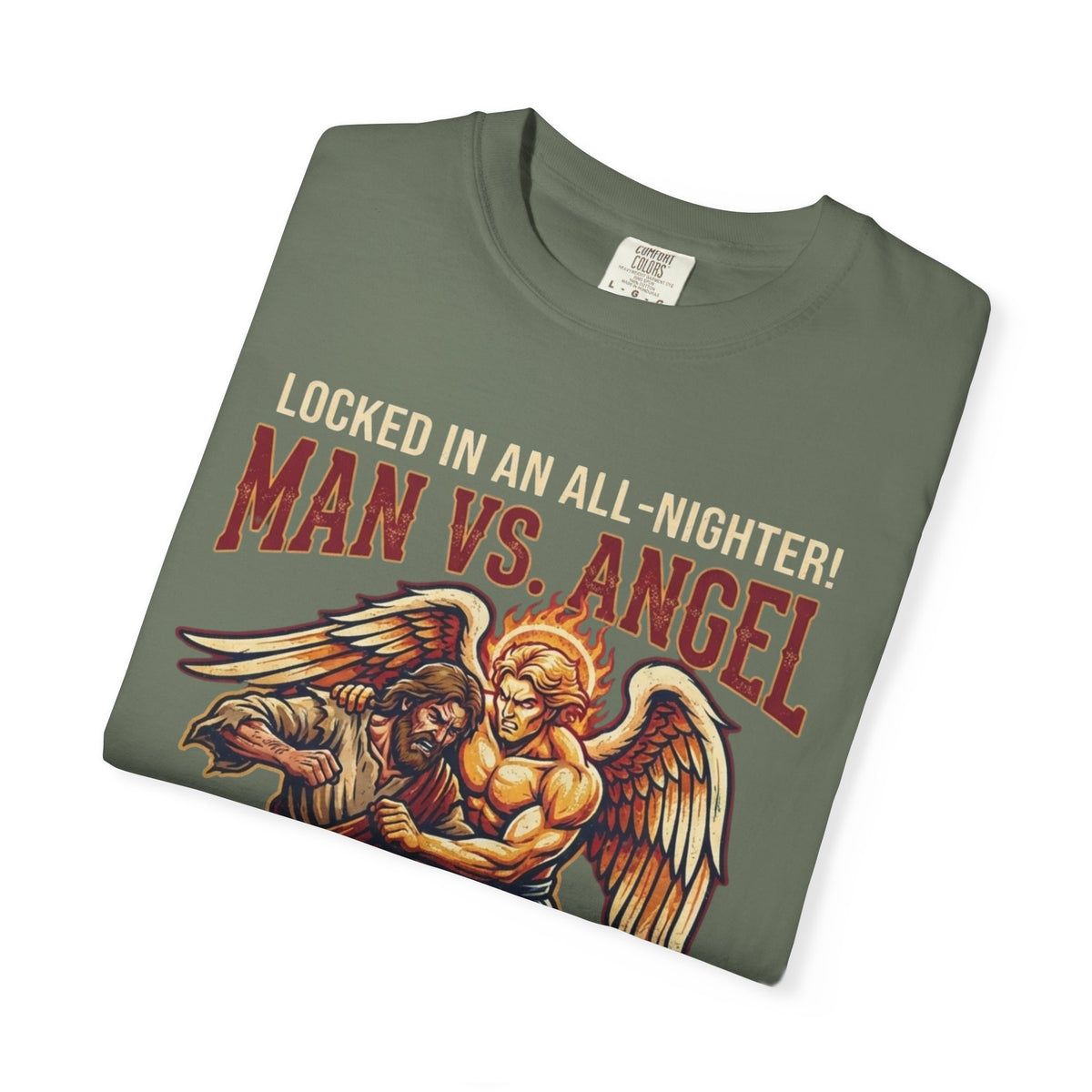 Good Book Series Man vs Angel Unisex Garment-Dyed Tee