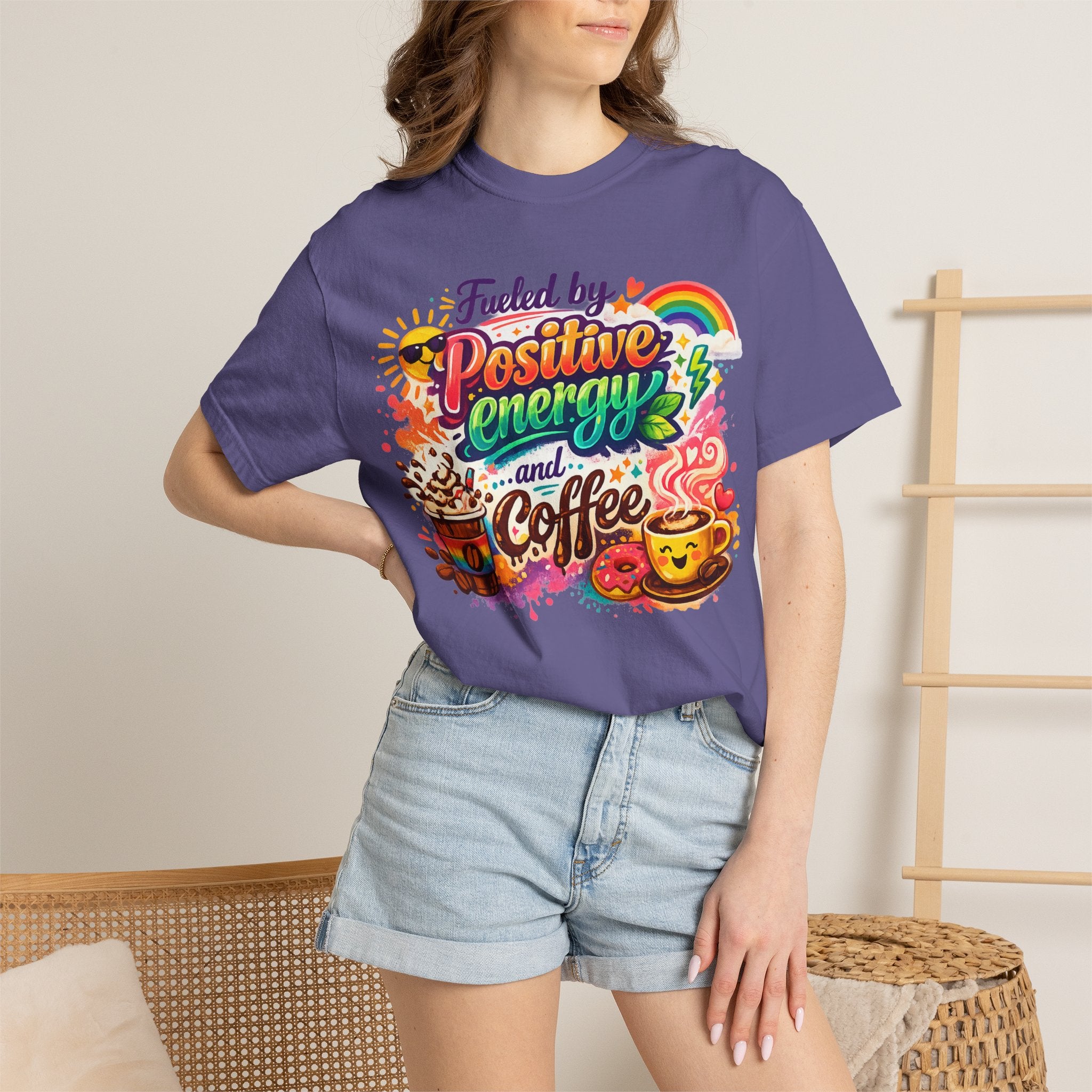 "The Caffeine-Induced Optimist" Unisex Garment-Dyed T-shirt