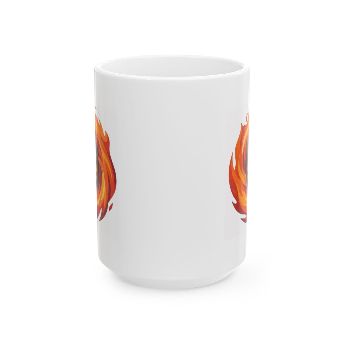 "Hellfire" White Ceramic Mug