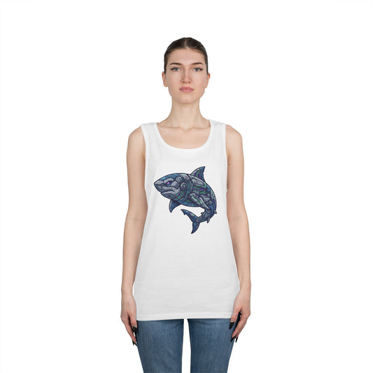 Color: White | Cyber Shark Tank Top