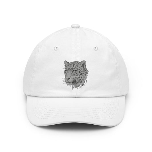 Color: White | Pencil Sketch Art Leopard Dad Hat — Graphic