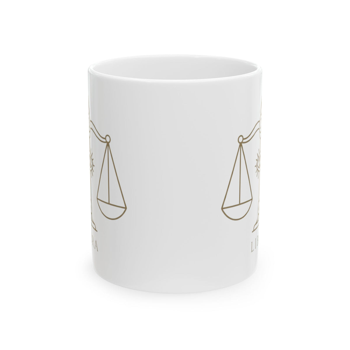 "Libra The Balanced Scales" White Ceramic Mug — Graphic