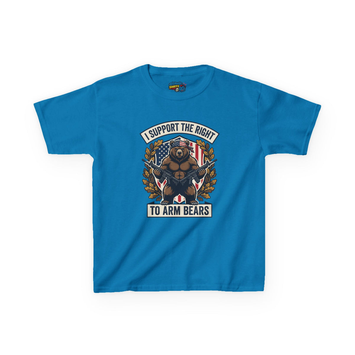 Kids T‑Shirt — "I Support The Right To Arm Bears" Patriotic Bear Graphic Tee