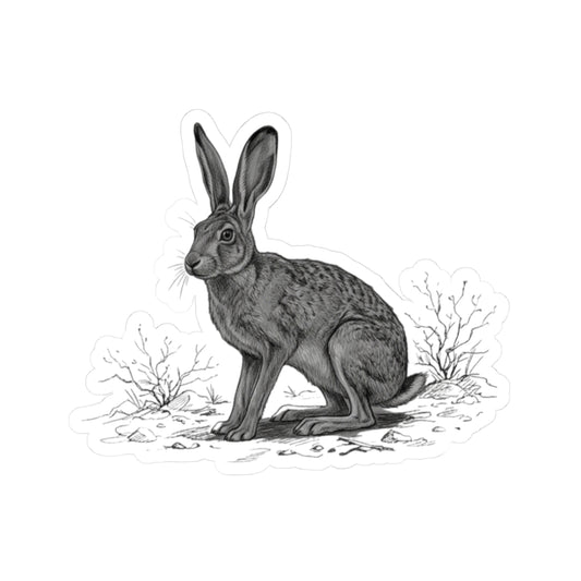 "Pencil Sketch Art Jack Rabbit" Sticker — Main