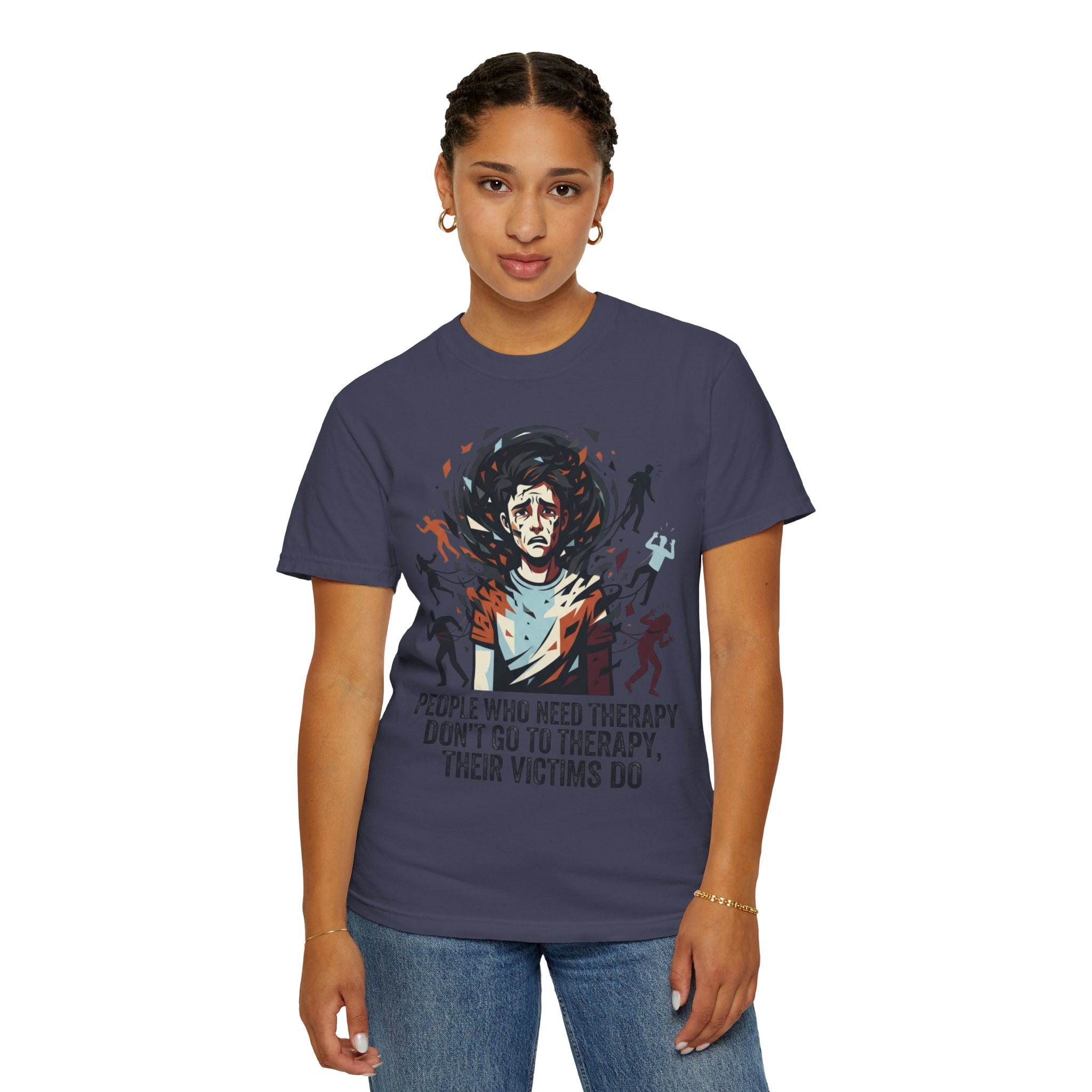 "Therapy Needed" Unisex Garment-Dyed Tee