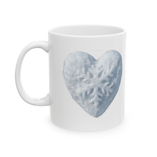 "I Love Snow" White Ceramic Mug — Graphic