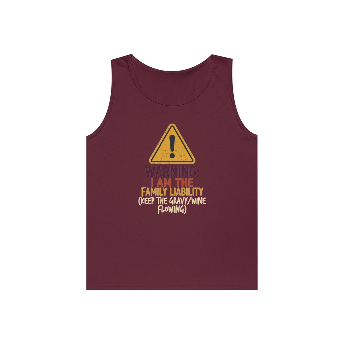 Color: Maroon | Warning I am The Family Liability Tank Top