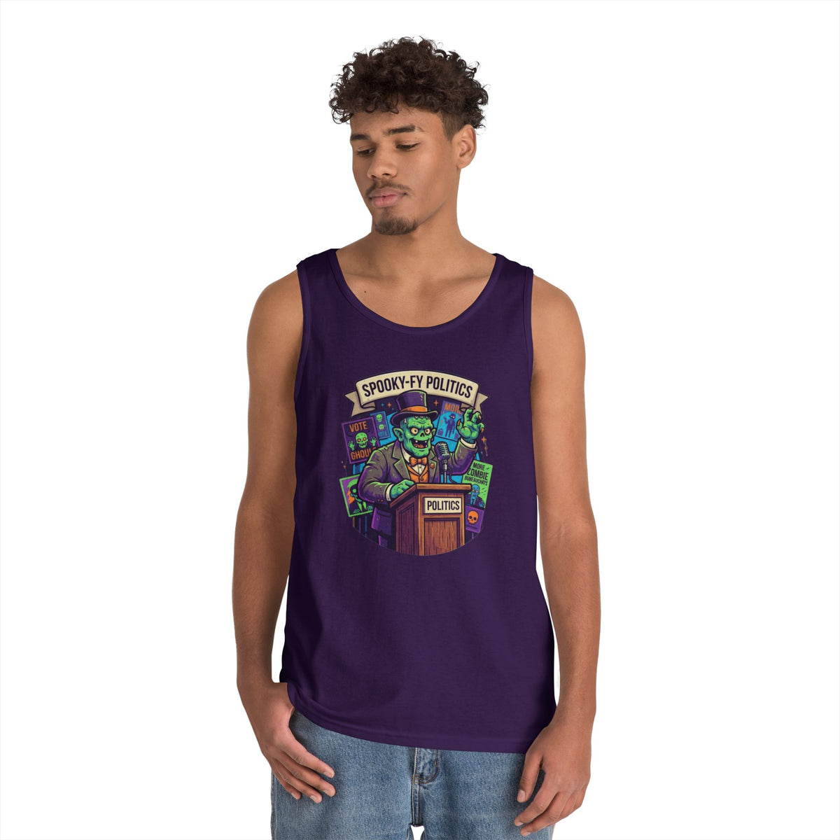 Color: Purple | Spooky-Fy Politics Tank Top