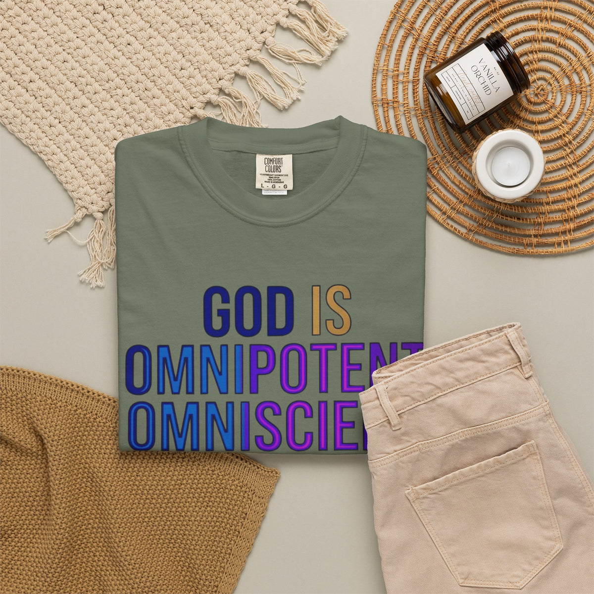 "God Controls Everything" Unisex Garment-Dyed Tee