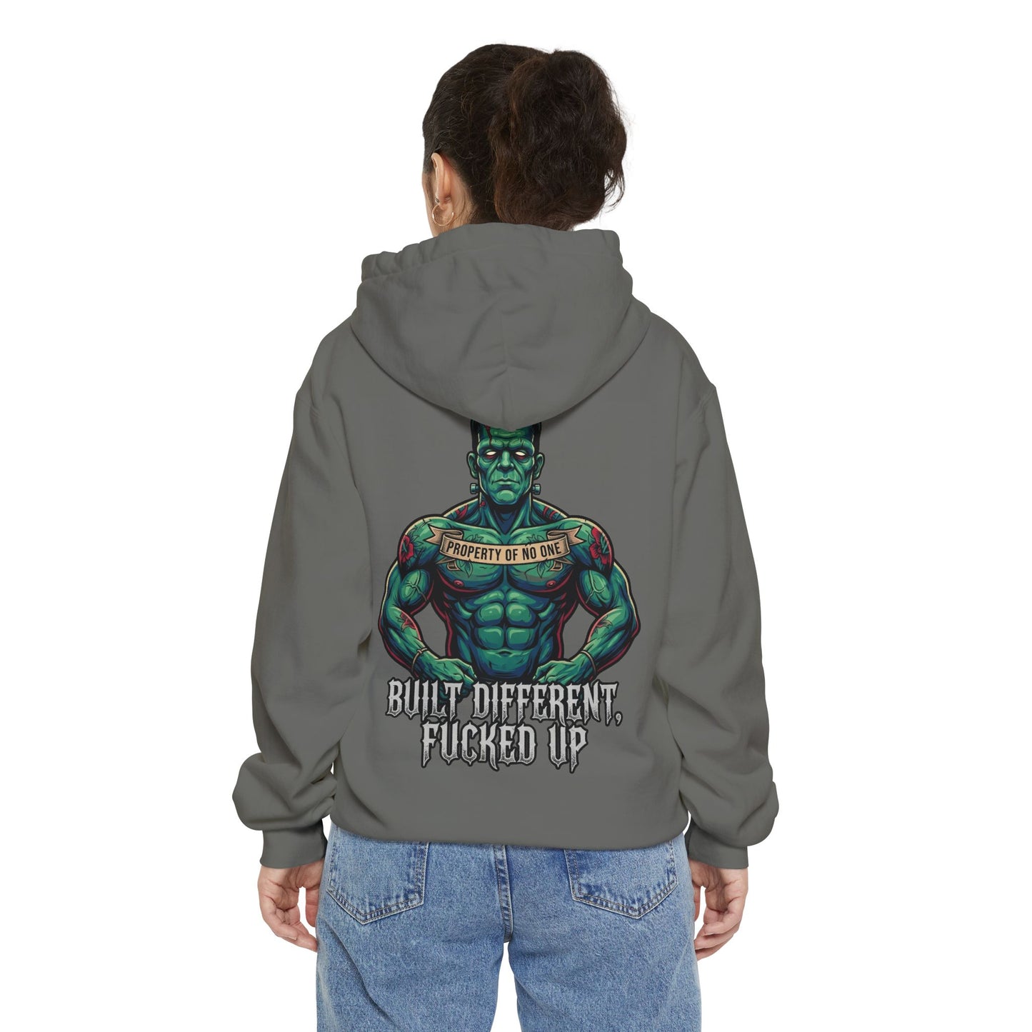 "Built Different" Garment-Dyed Hoodie