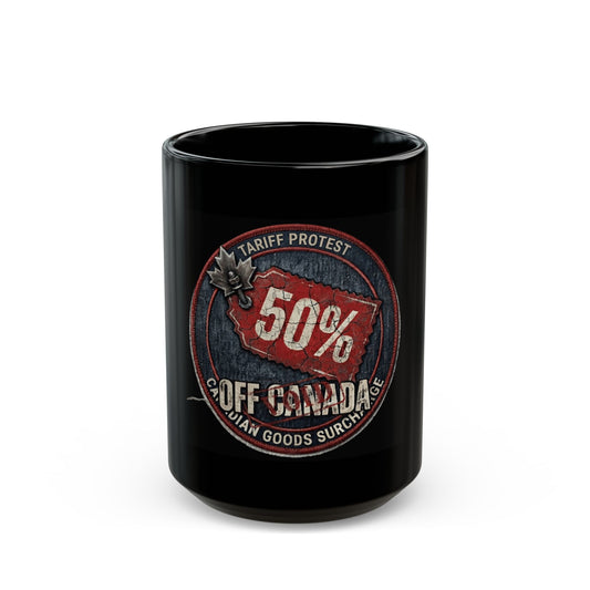"50% Off Canada" Black Ceramic Mug