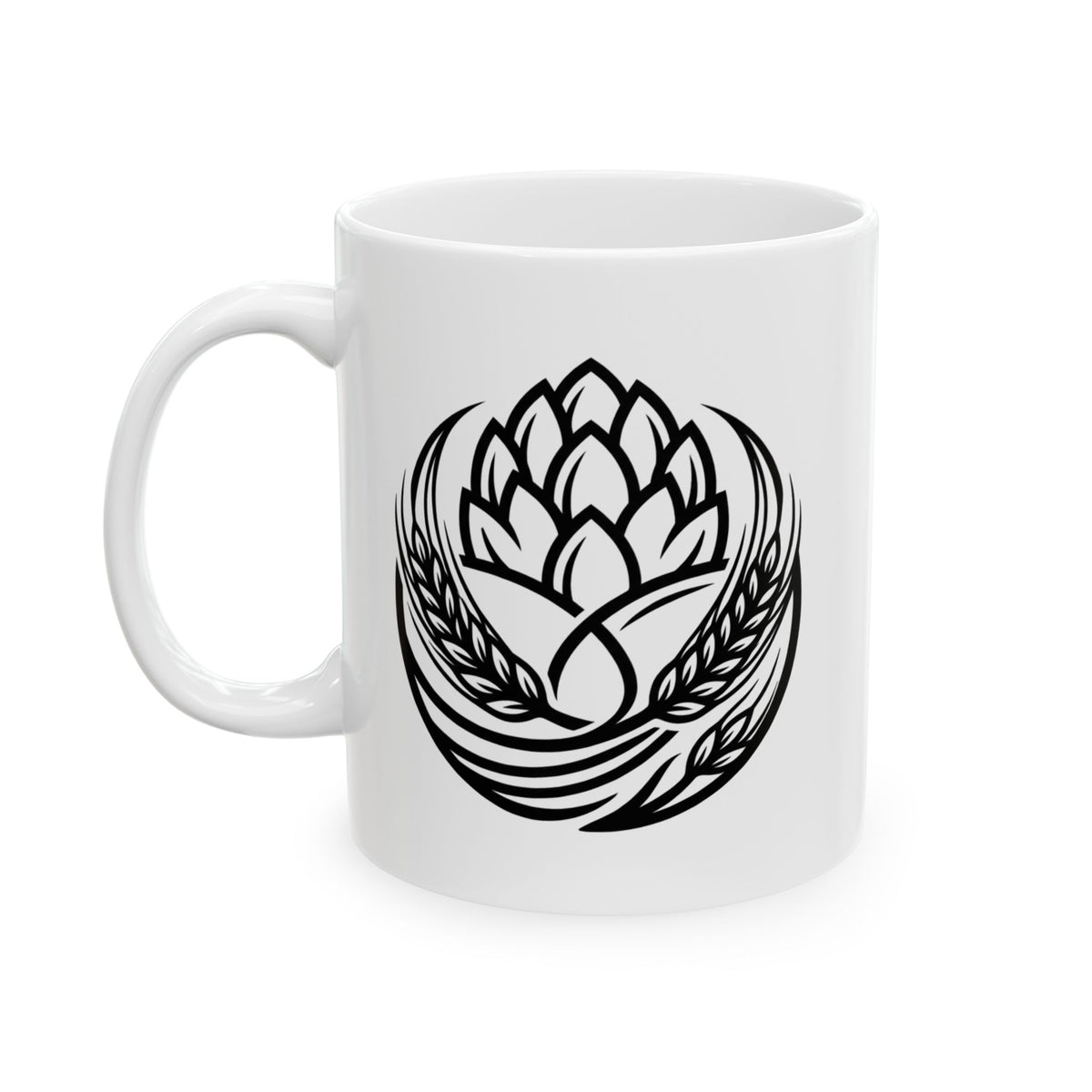"Beer" White Ceramic Mug — Graphic