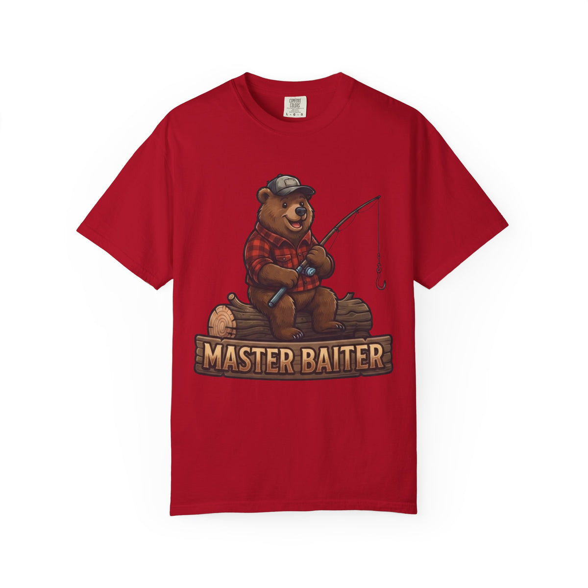 Color: Red | Bear Master Baiter Unisex Garment-Dyed Tee