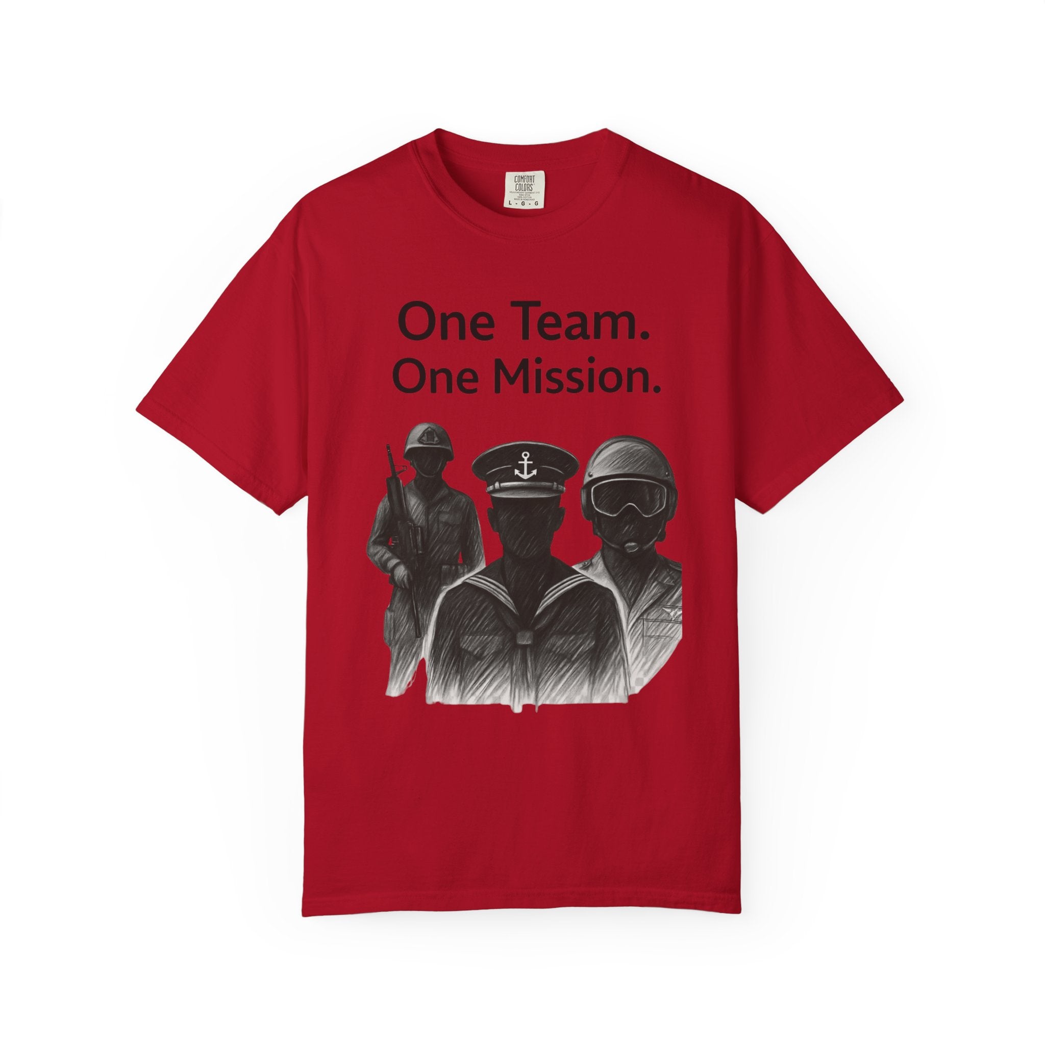 "One Team One Mission" Unisex Garment-Dyed T-shirt