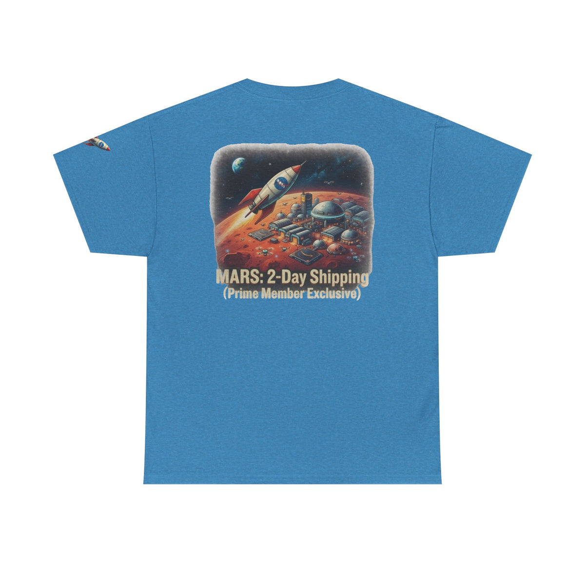 Color: Heather Sapphire | Mars 2 Day Shipping Premium Graphic Tee