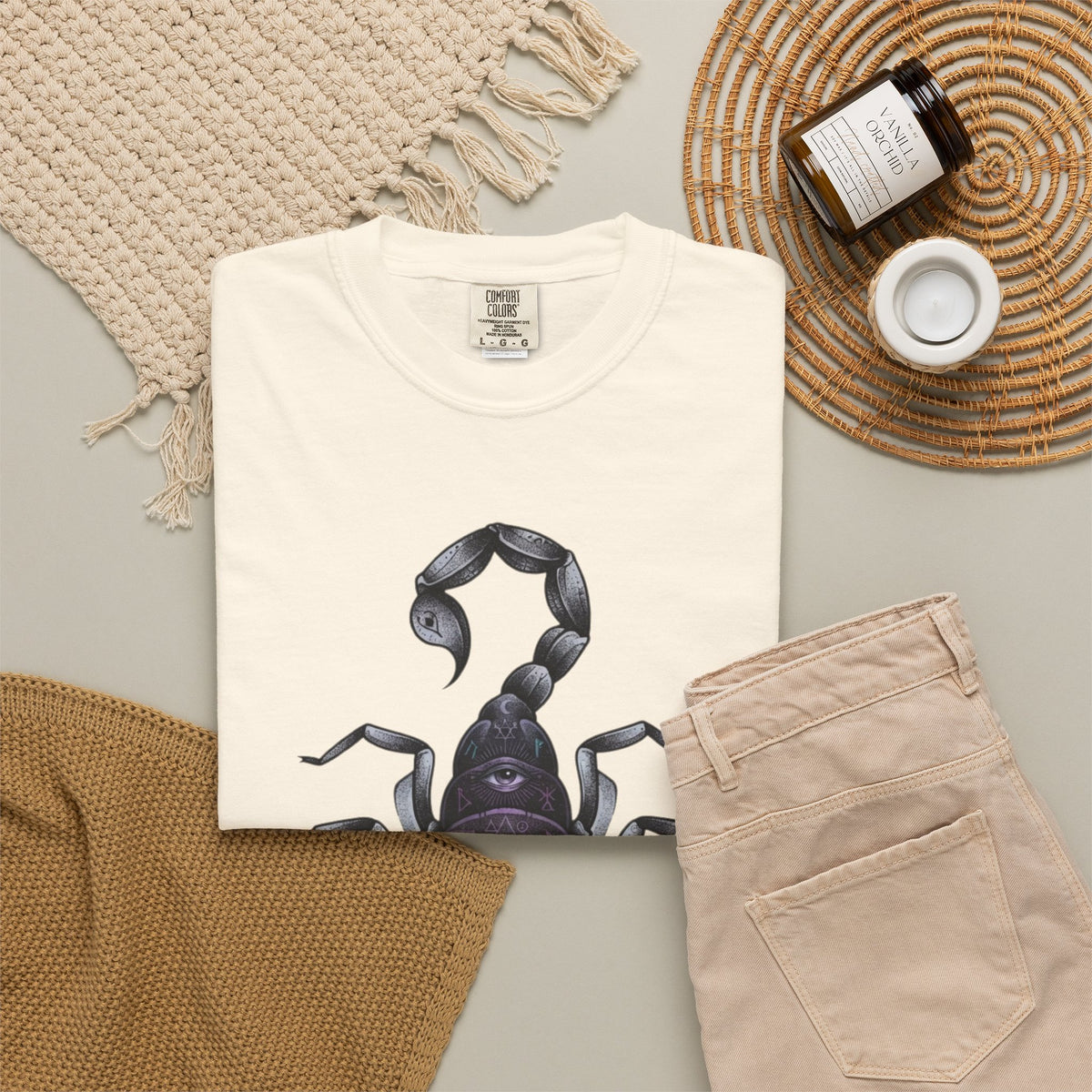 "Scorpio The Mystical Scorpion" Unisex Garment-Dyed Tee