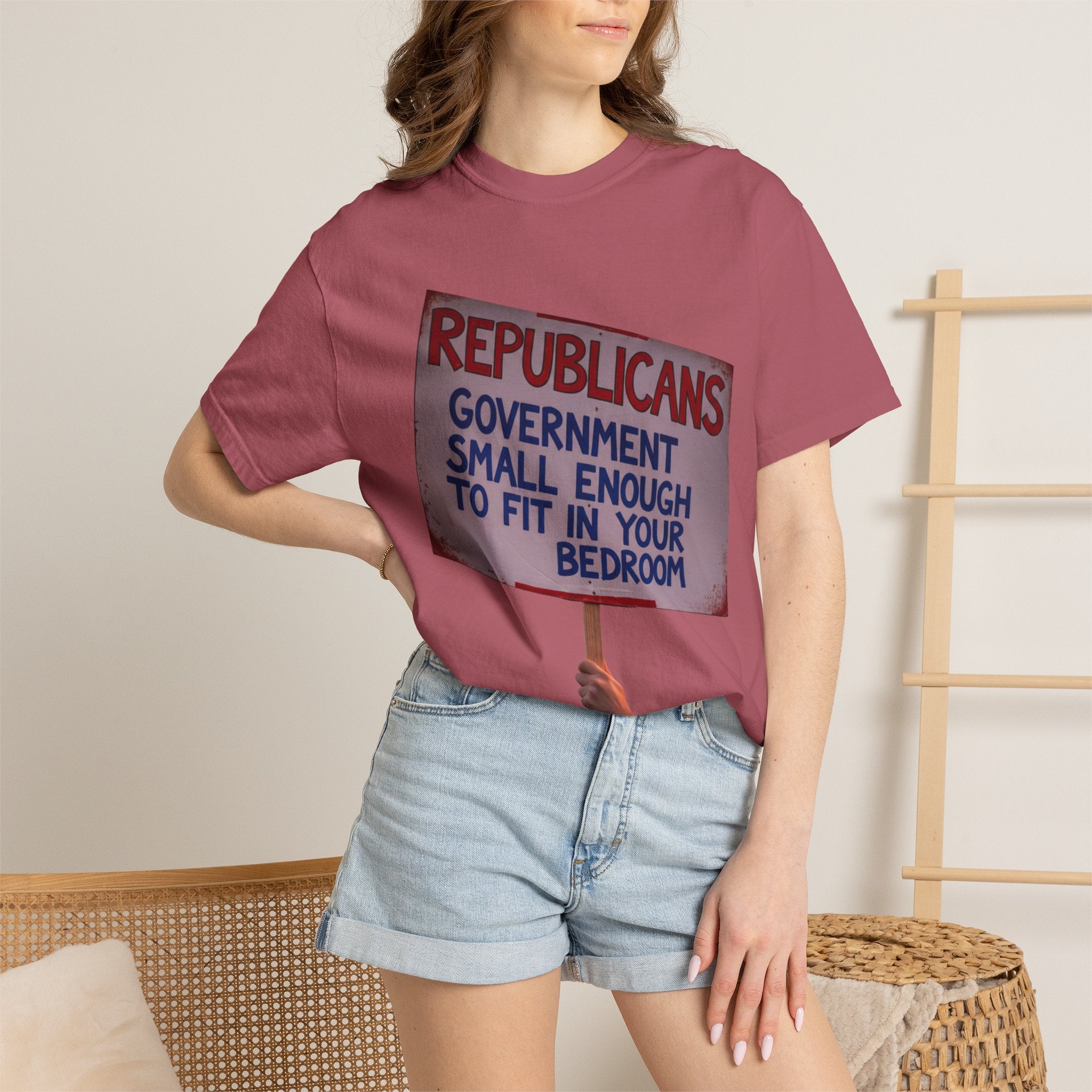 "Small Government (In All the Wrong Places)" Unisex Garment-Dyed T-shirt
