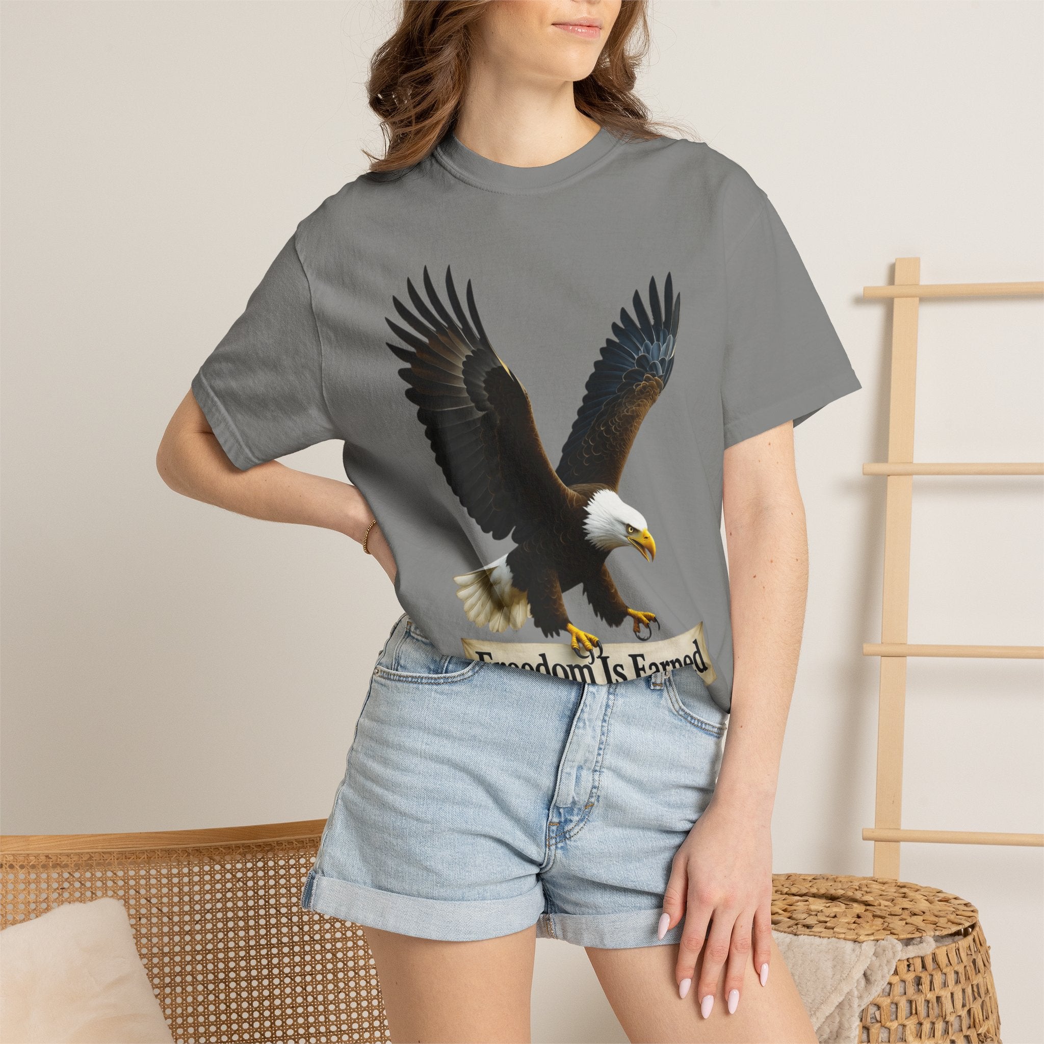 "Freedom is Earned" Unisex Garment-Dyed T-shirt
