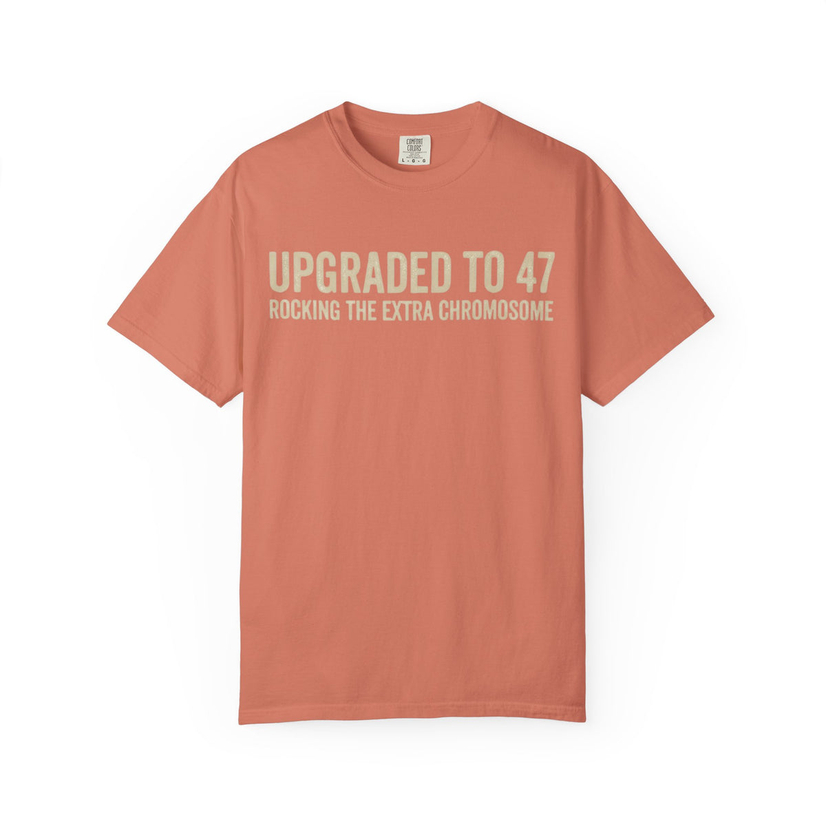 Color: Terracotta | 47 Chromosomes Unisex Garment-Dyed Tee