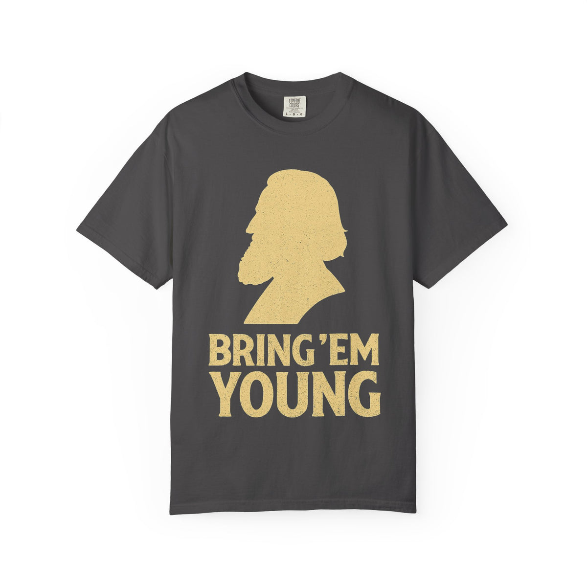 Color: Graphite | Bring 'Em Young Unisex Garment-Dyed T-shirt