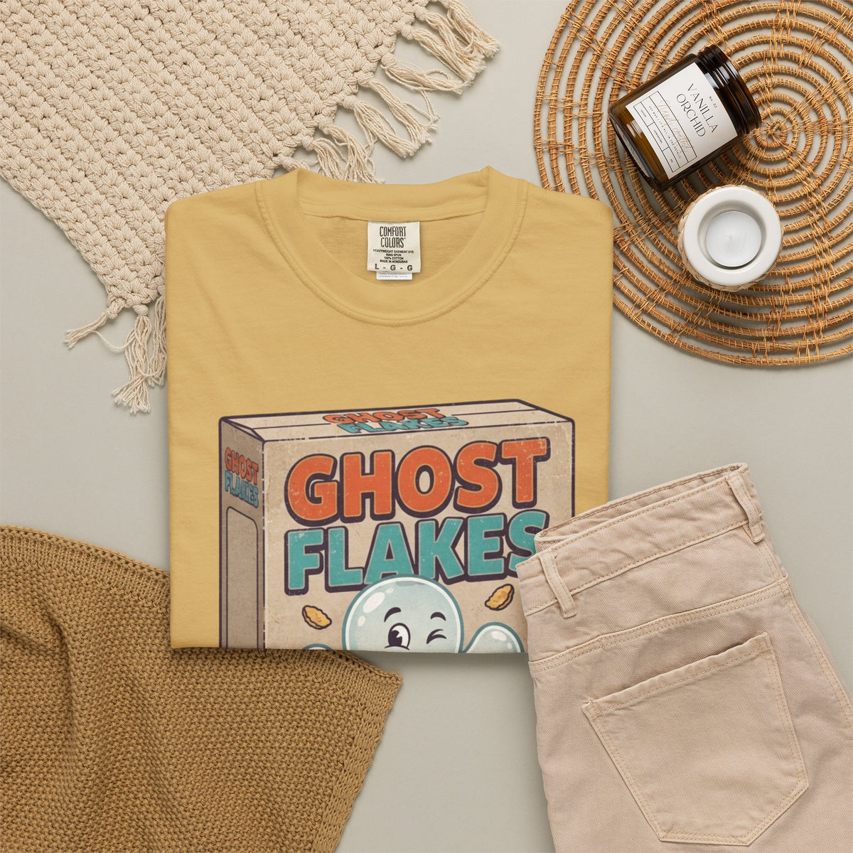 "Ghost Flakes" Unisex Garment-Dyed Tee