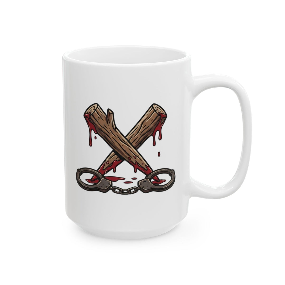 "Pound Your Stake In Me" White Ceramic Mug — Graphic