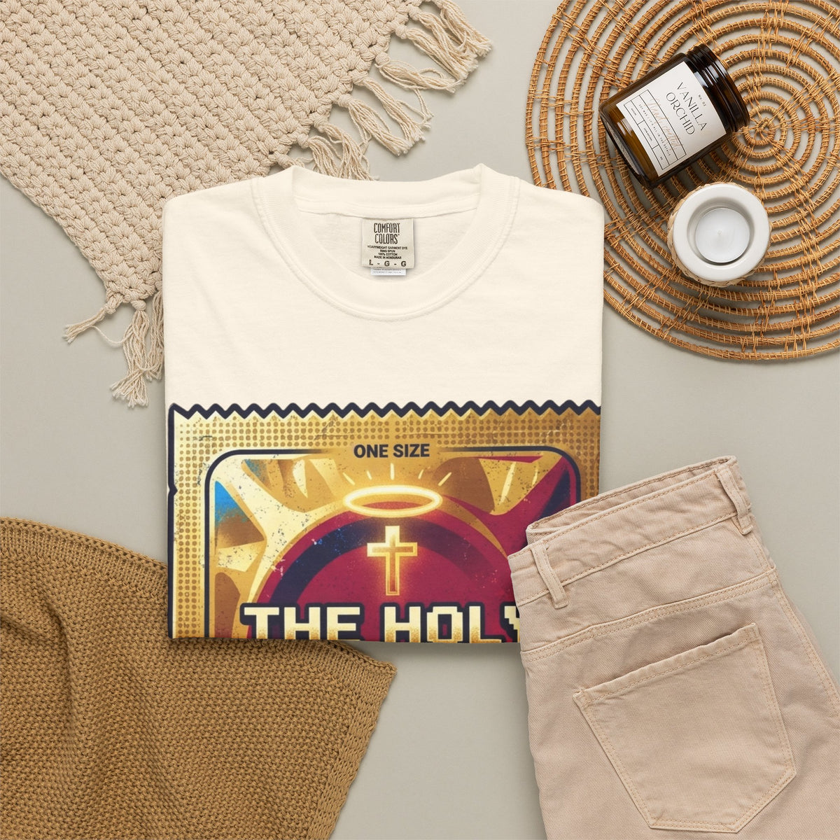 "Good Book Series The Holy Shield" Unisex Garment-Dyed Tee