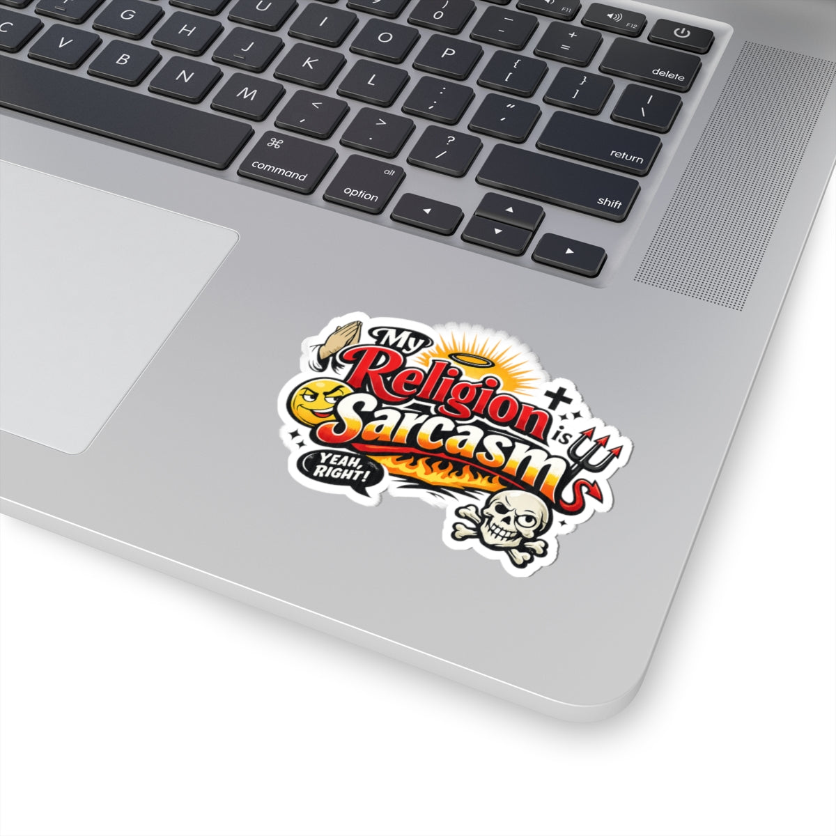 "Religion Sarcasm" Sticker — Main