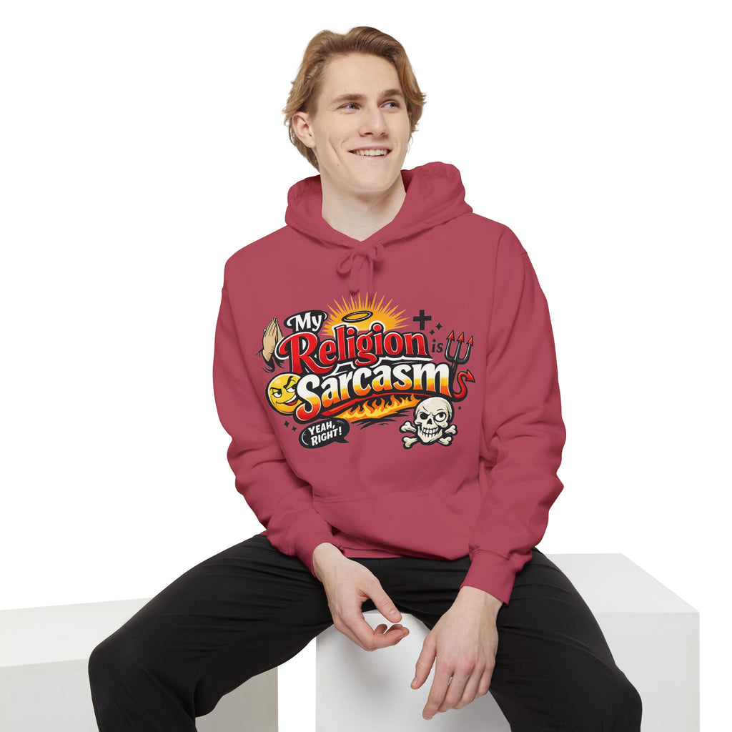 Holy Sarcasm | Garment-Dyed Hoodie — AttitudeShirts