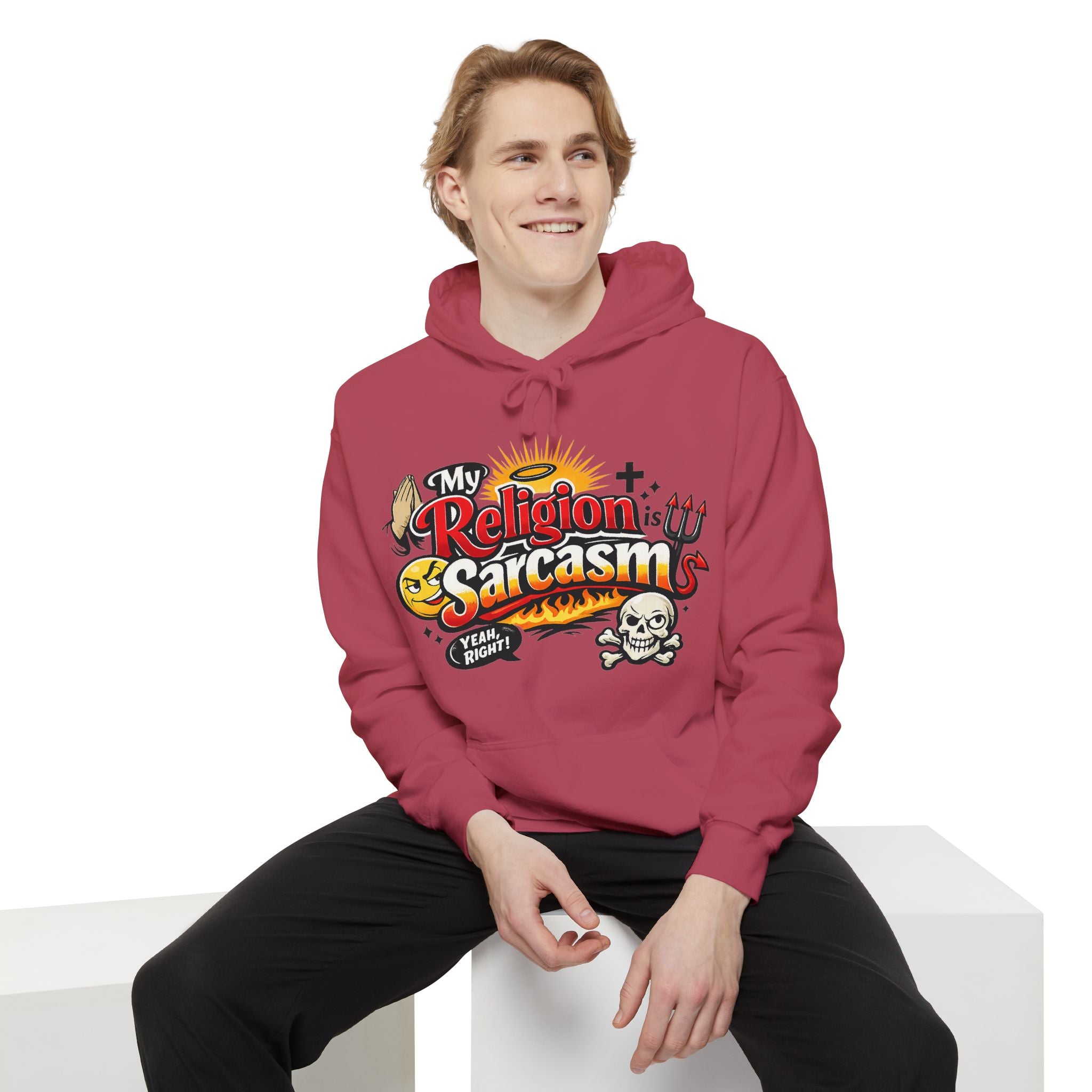 Holy Sarcasm | Garment-Dyed Hoodie — AttitudeShirts