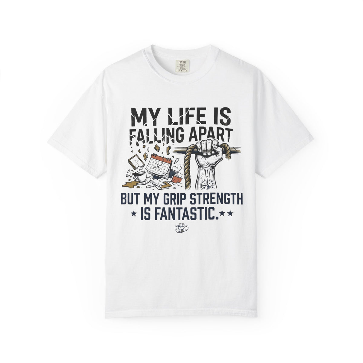 Color: White | My Life is Falling Apart Unisex Garment-Dyed Tee
