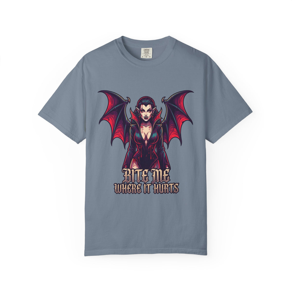 Color: Blue Jean | Bite Me Where It Hurts Unisex Garment-Dyed Tee