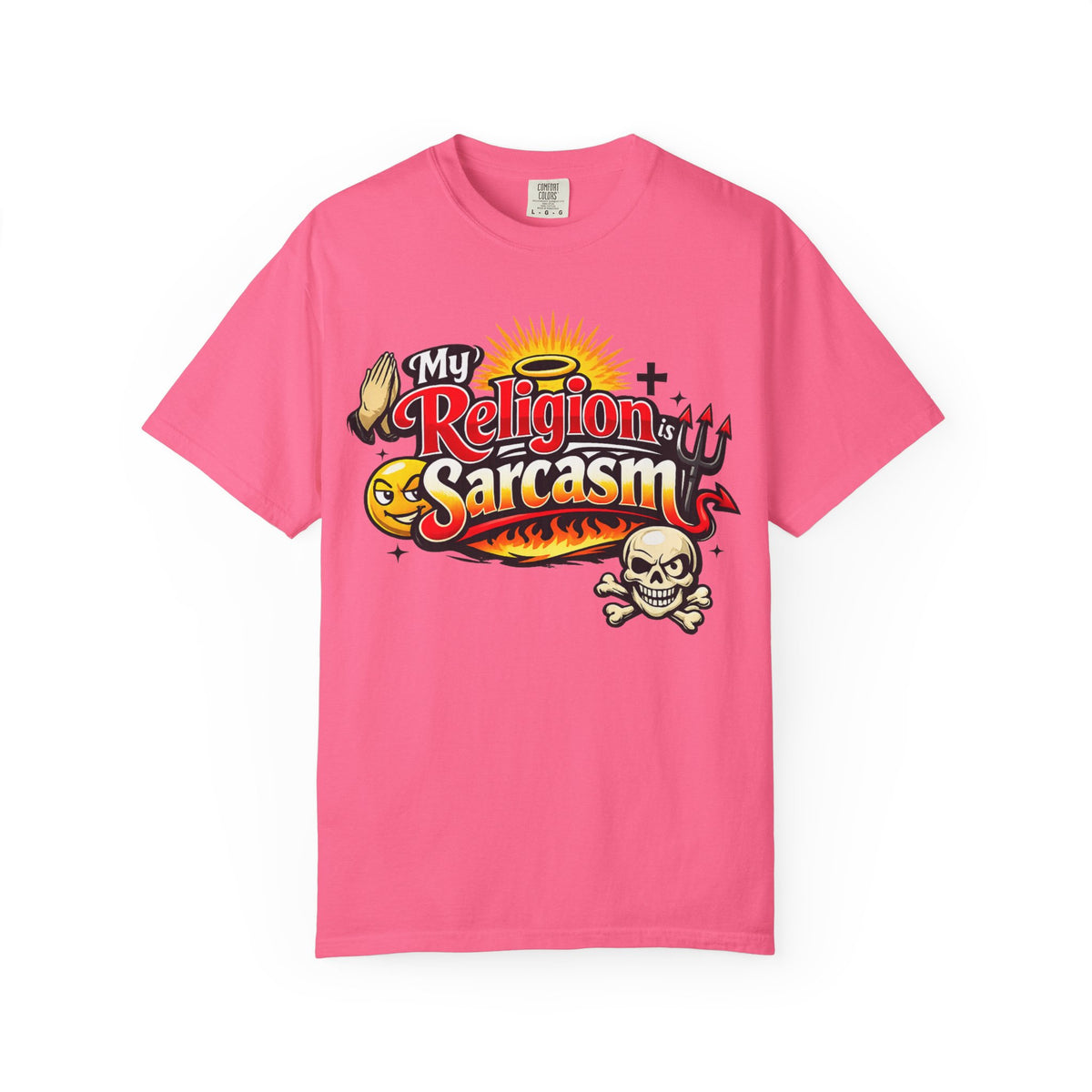 Color: Crunchberry | The Church of Snark Unisex Garment-Dyed T-shirt