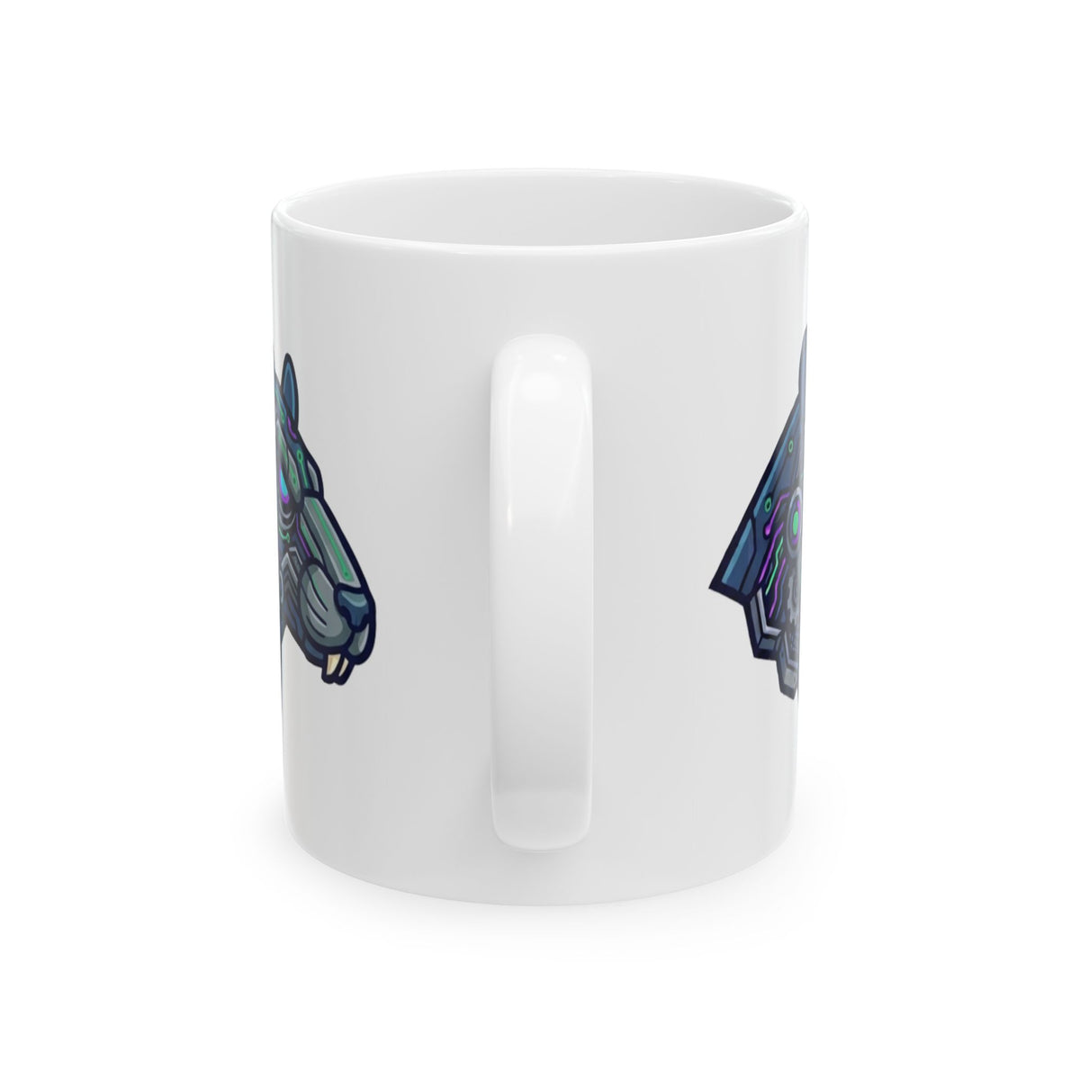 "Cyber Hamster" White Ceramic Mug — Graphic
