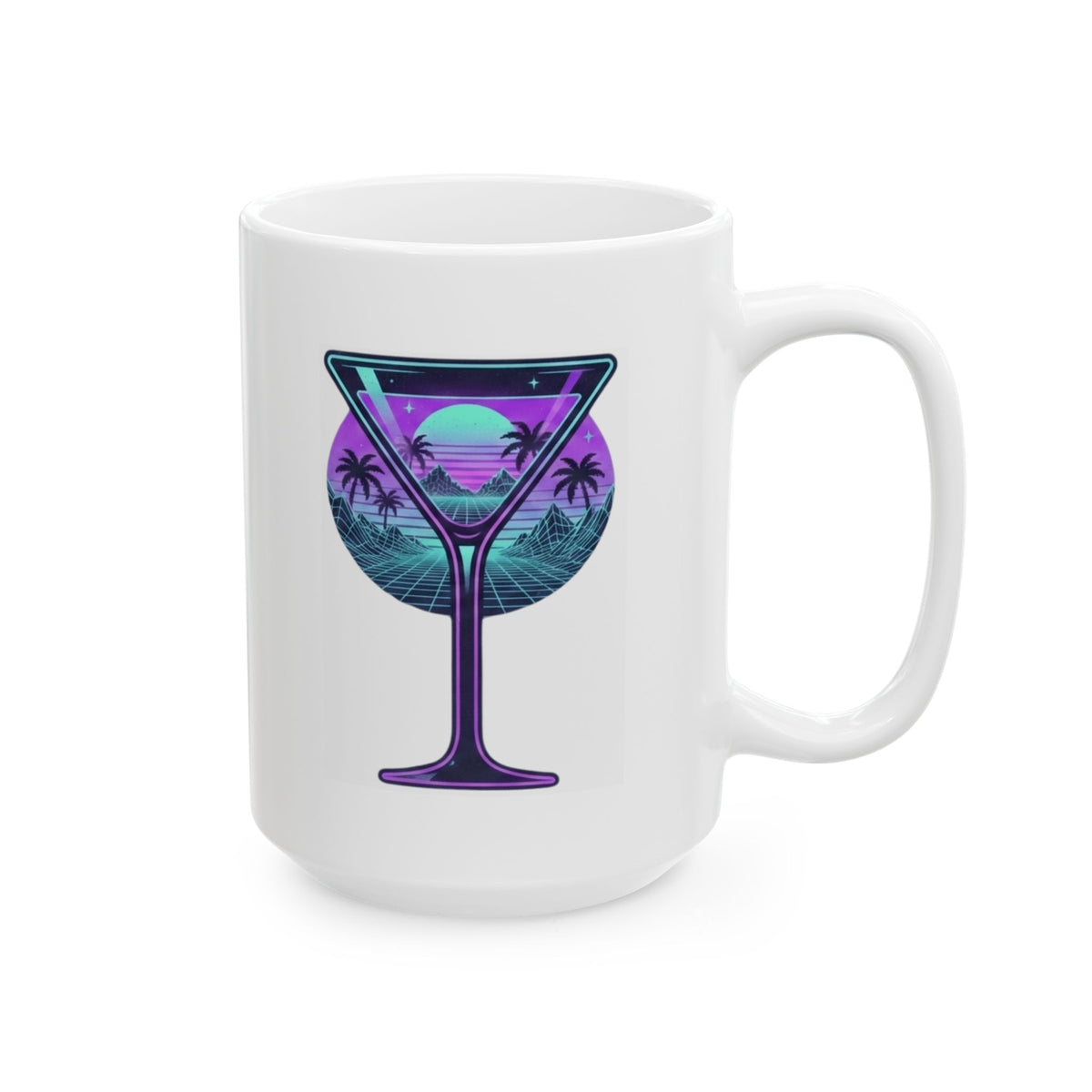 "Up All Night" White Ceramic Mug — Graphic