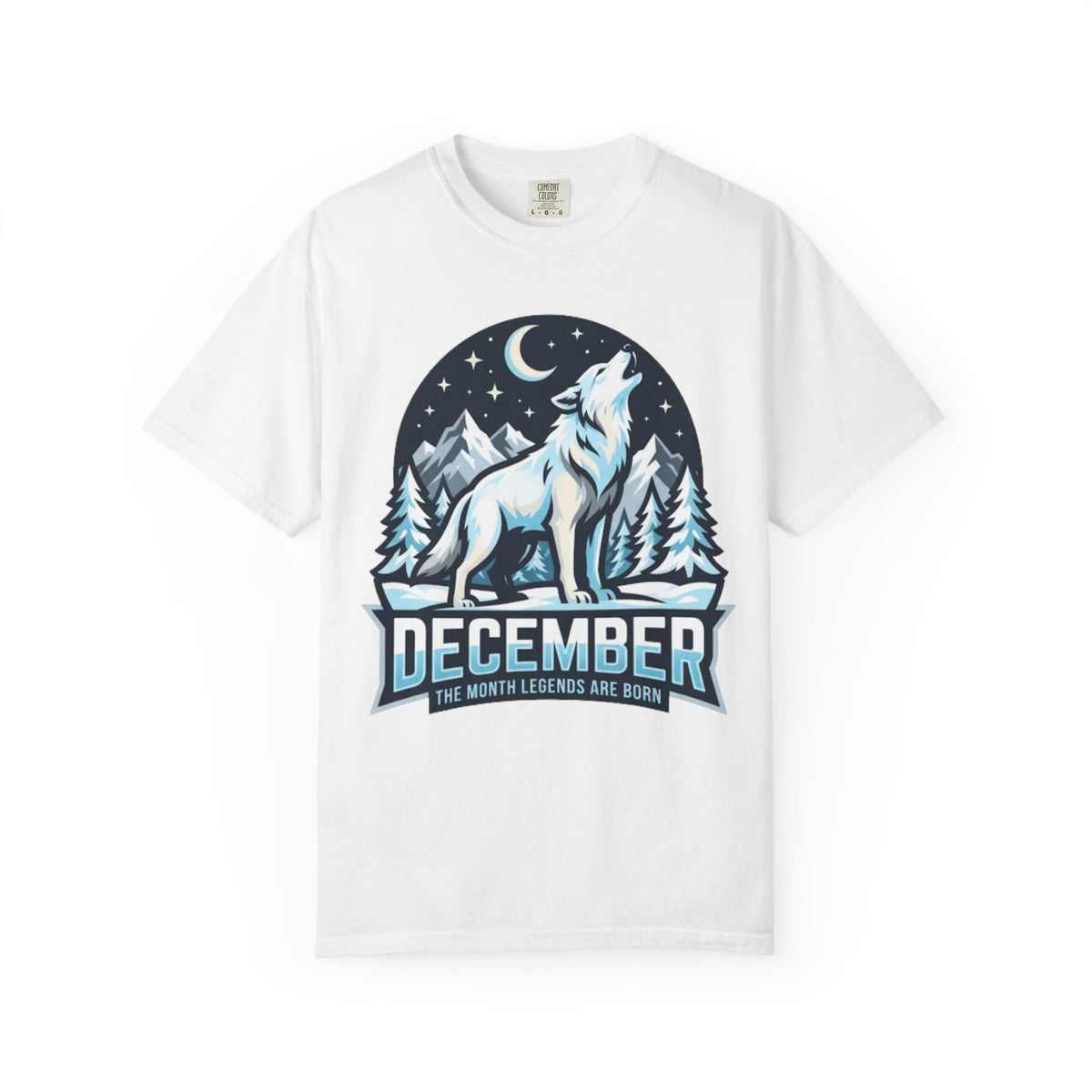 Color: White | December Legend Unisex Garment-Dyed Tee