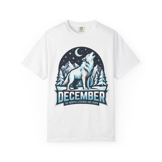 Color: White | December Legend Unisex Garment-Dyed Tee