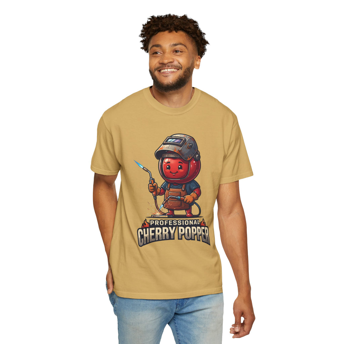 Color: Mustard | Professional Cherry Popper Unisex Garment-Dyed Tee