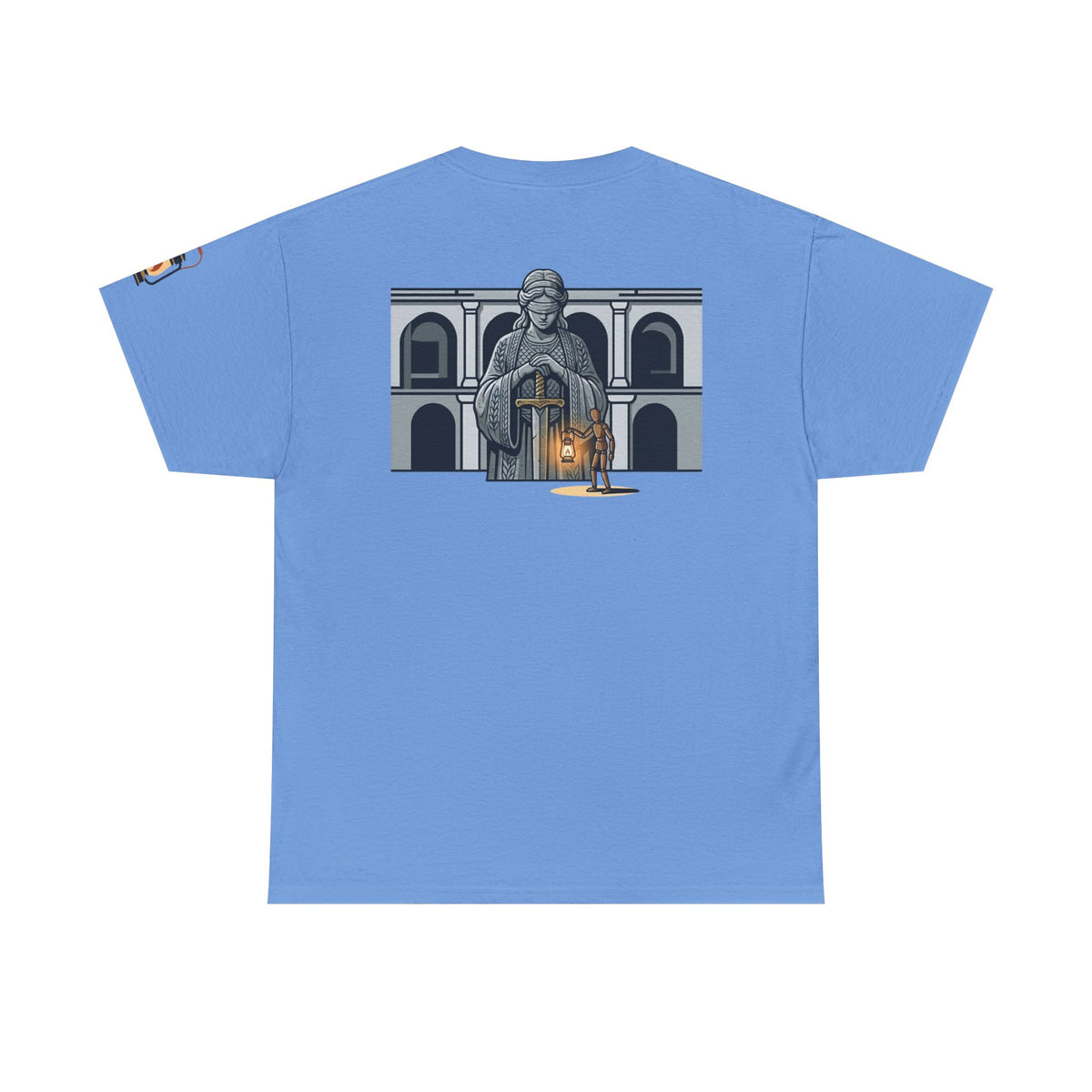 Color: Carolina Blue | Blind Justice Premium Graphic Tee