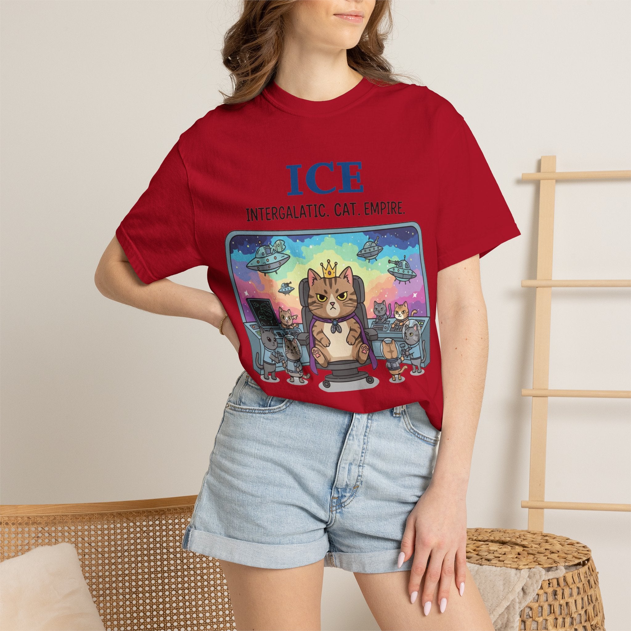 "ICE (Intergalactic Cat Empire)" Unisex Garment-Dyed T-shirt