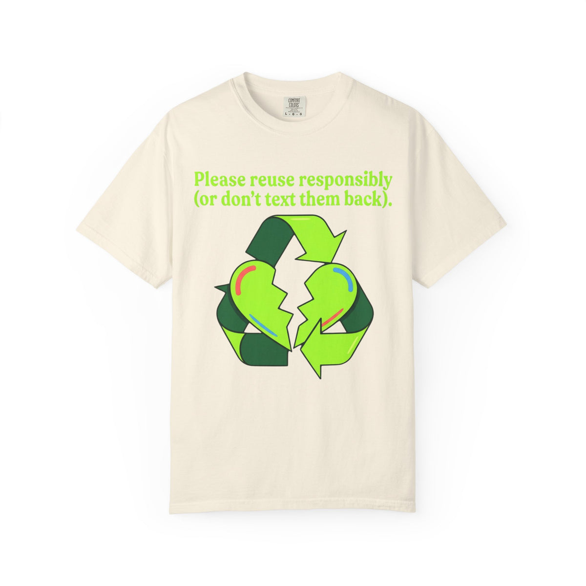 Color: Ivory | Don't Text Them Back Unisex Garment-Dyed Tee