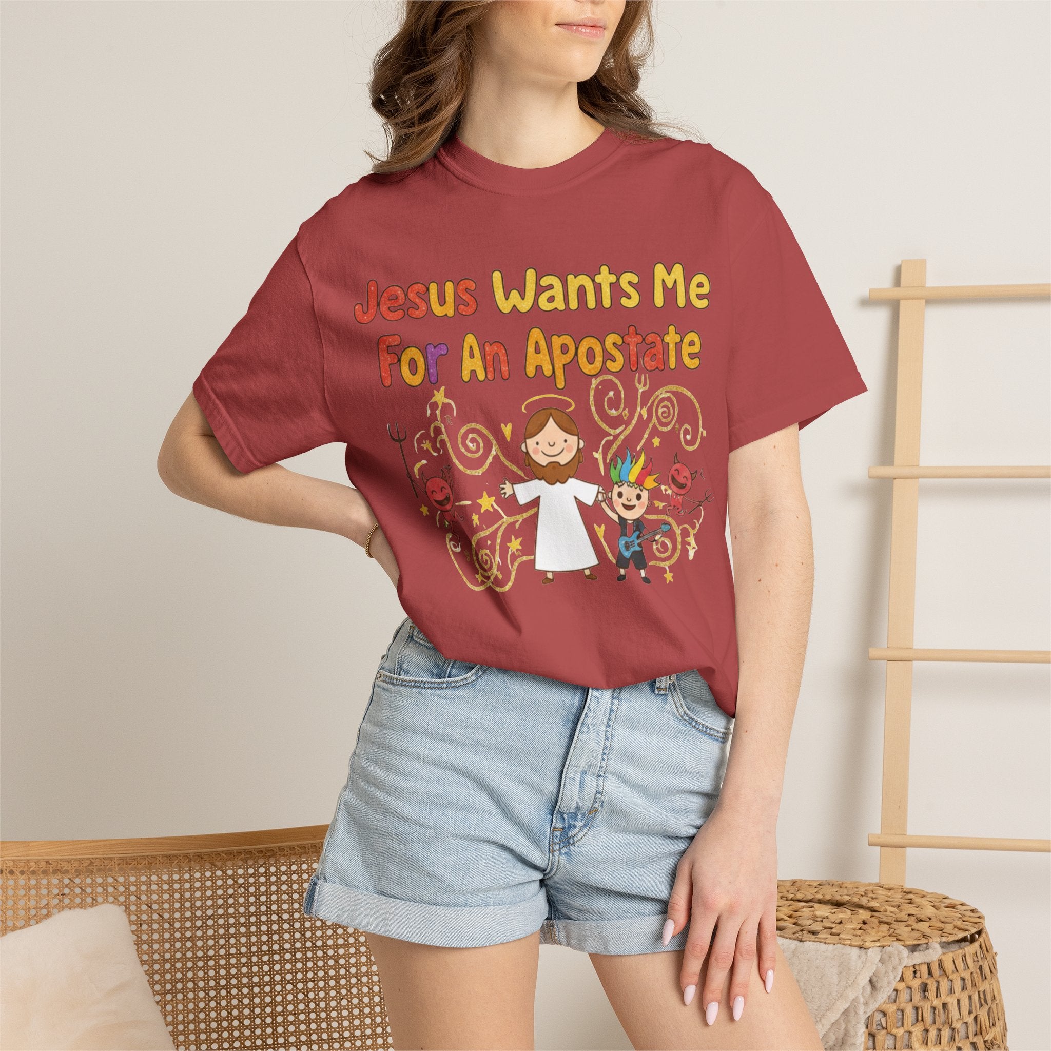 "Jesus Wants Me For An Apostate" Unisex Garment-Dyed T-shirt